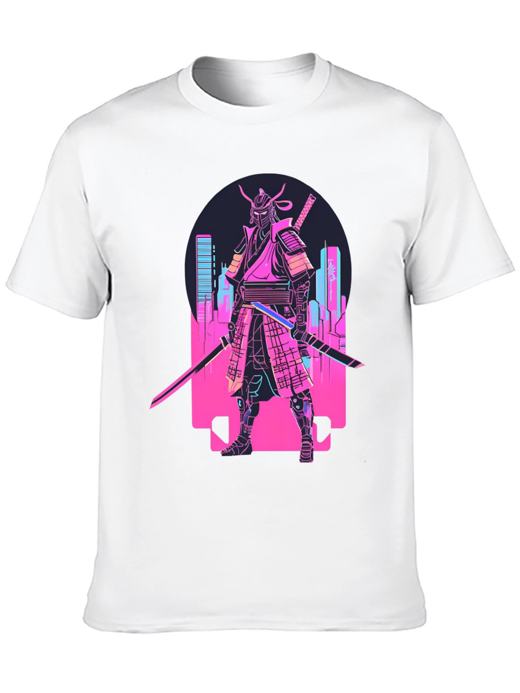 Cyberpunk Samurai T-Shirt - Neon City Warrior
