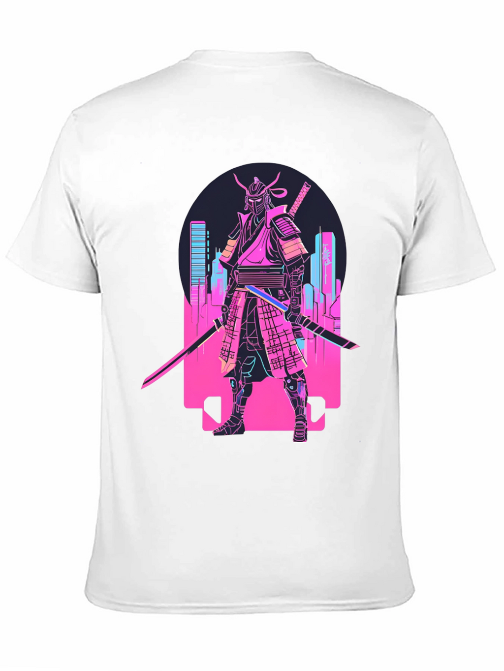 Cyberpunk Samurai T-Shirt - Neon City Warrior