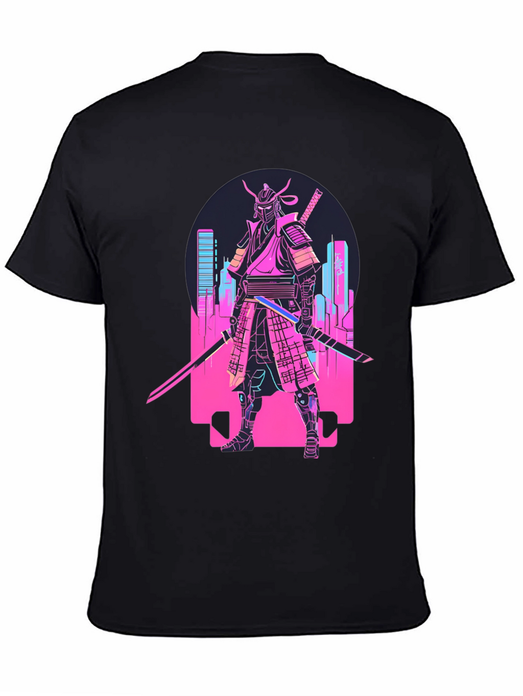 Cyberpunk Samurai T-Shirt - Neon City Warrior