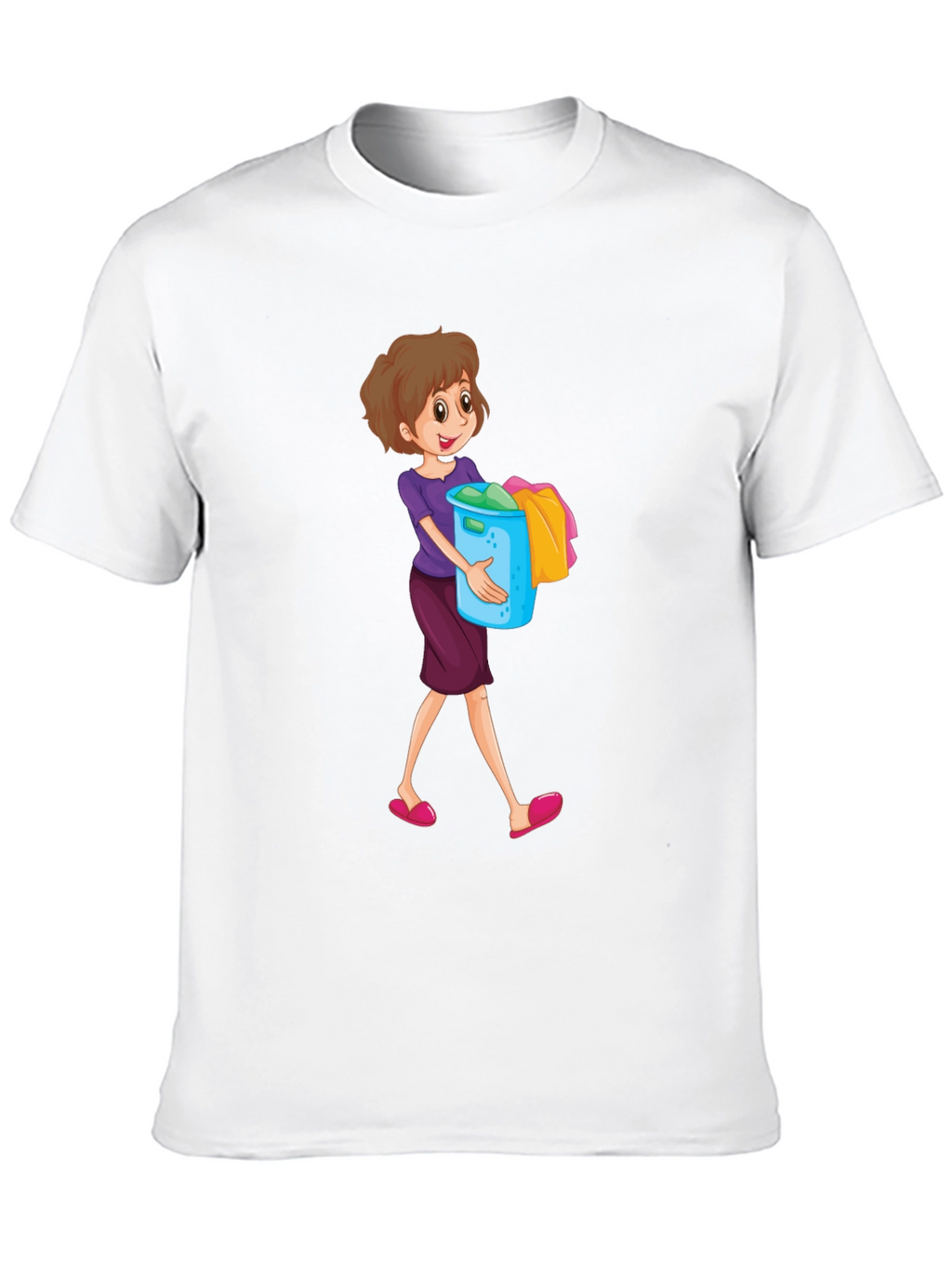 Cartoon Housewife Black T-Shirt