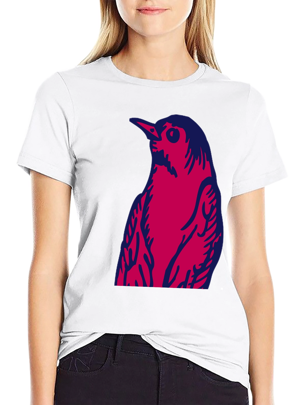 Bird Graphic Print Crew Neck T-Shirt