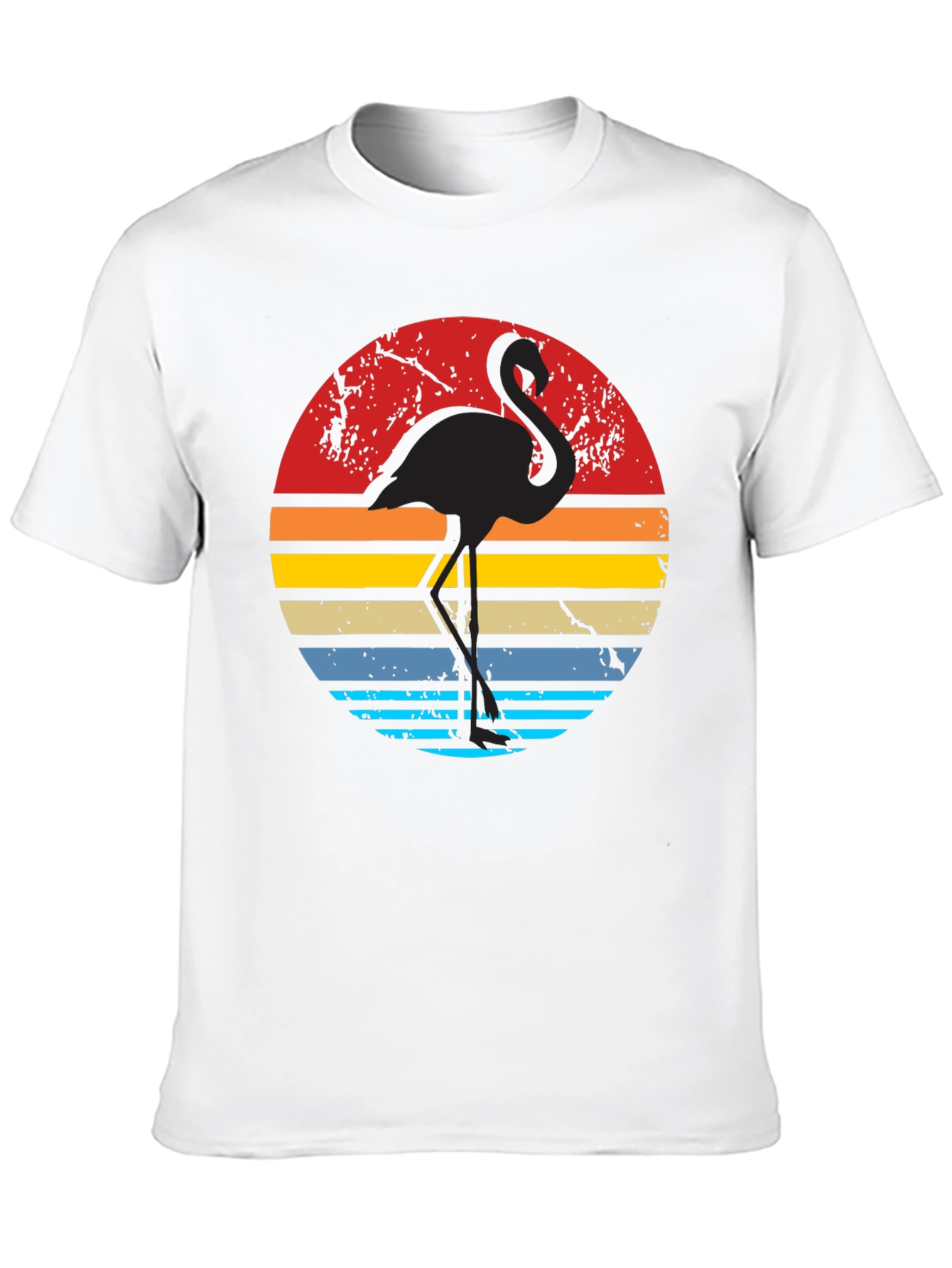 Retro Flamingo Sunset Graphic Tee - Cool Vintage Style