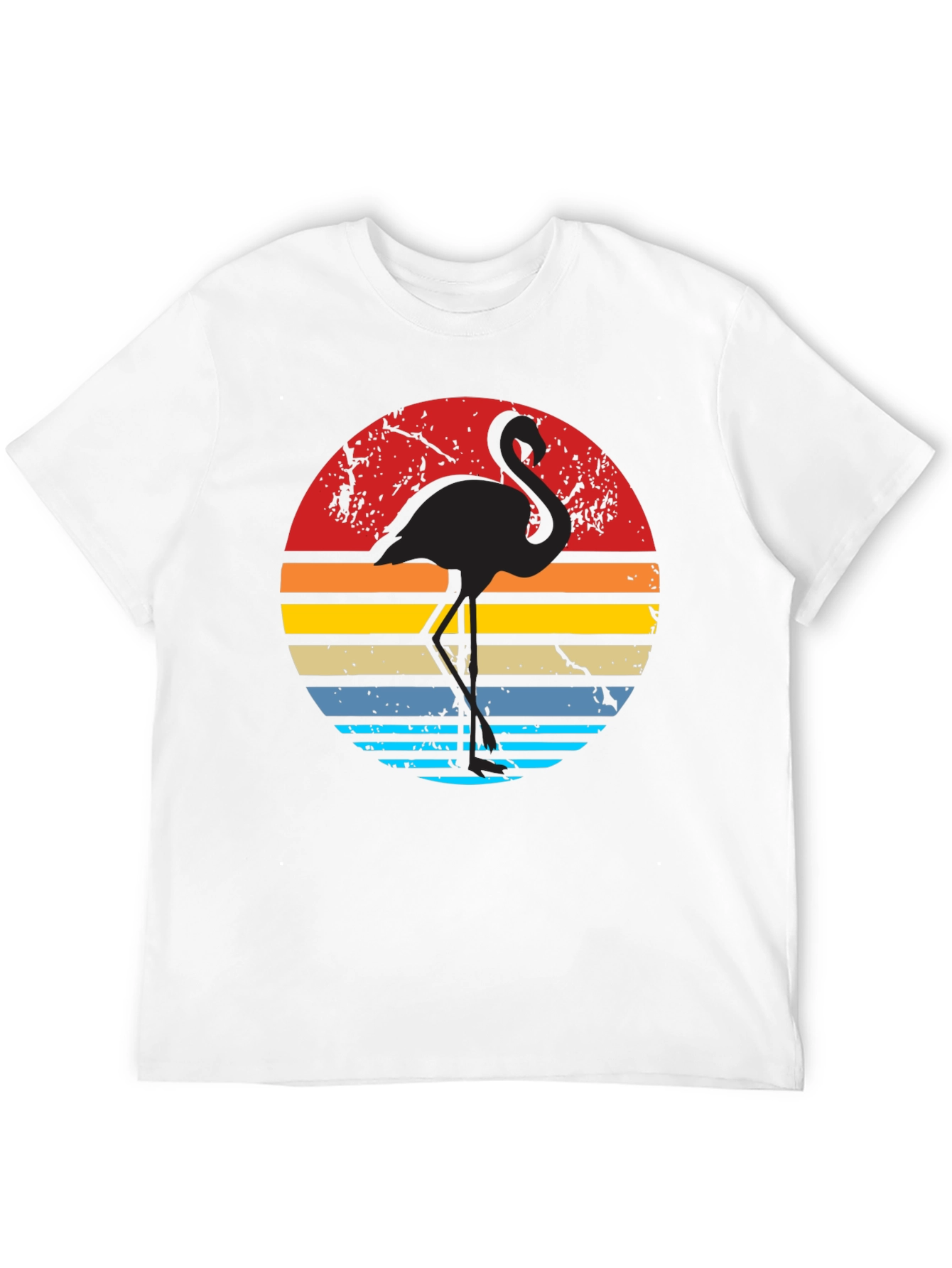 Retro Flamingo Sunset Graphic Tee - Cool Vintage Style