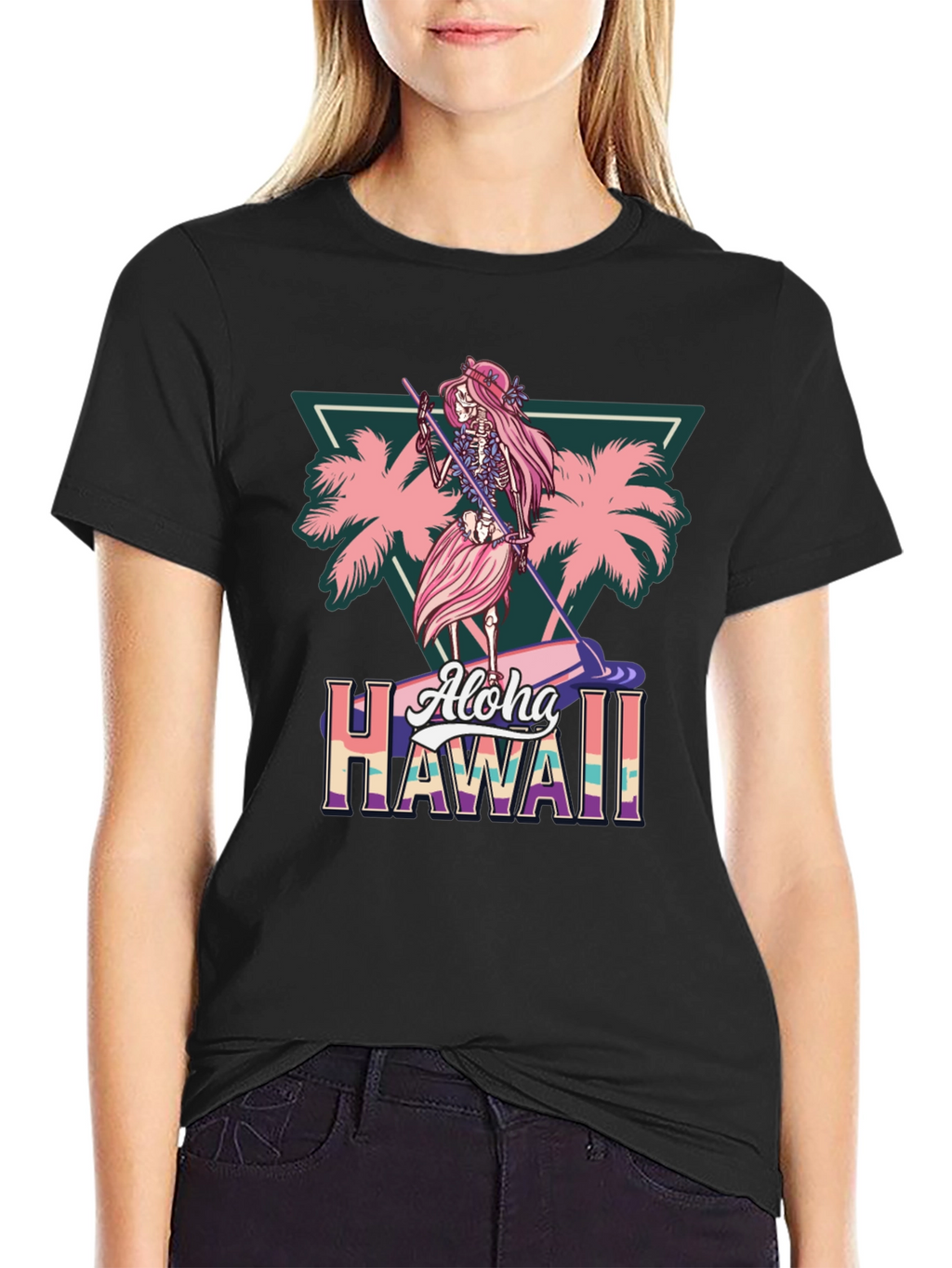 Aloha Hawaii Skeleton Surfer T-Shirt