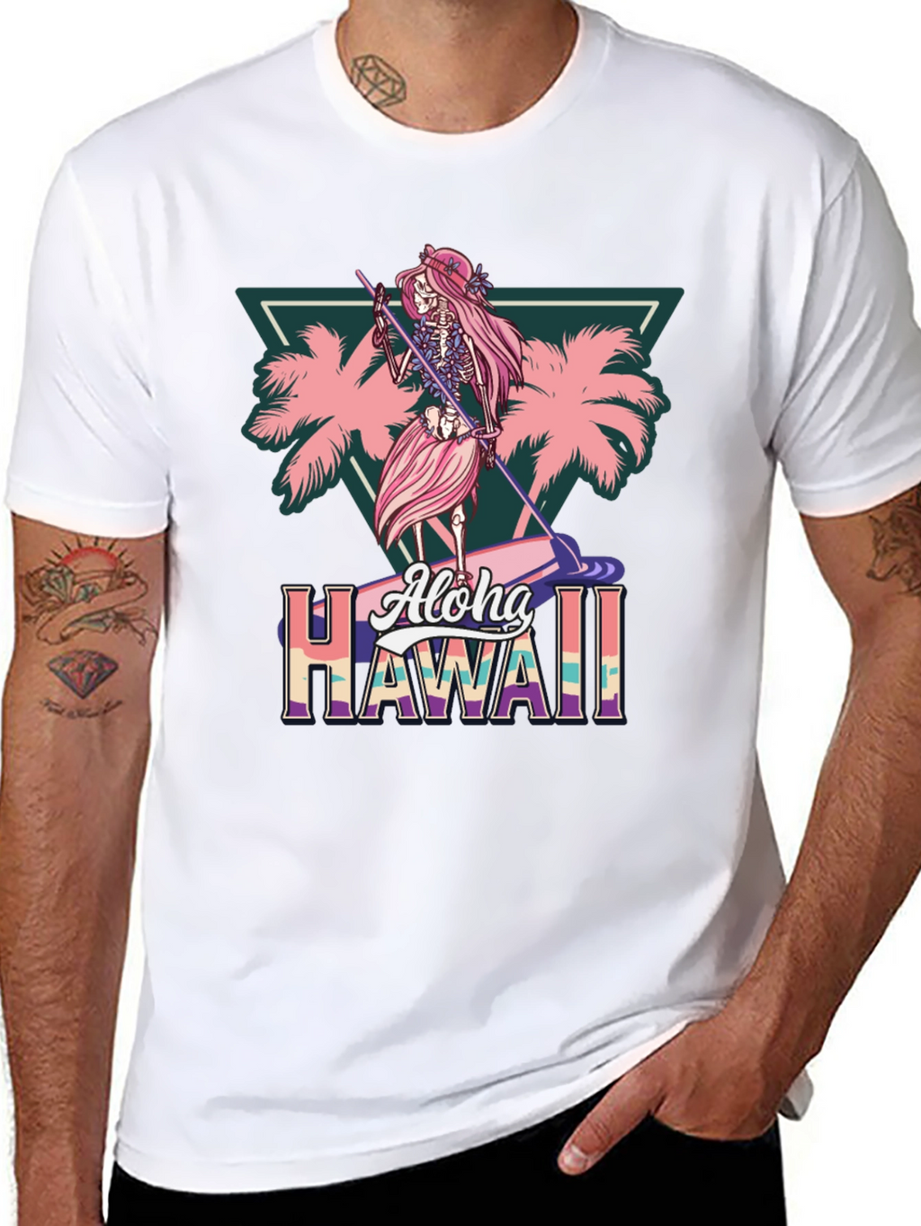 Aloha Hawaii Skeleton Surfer T-Shirt