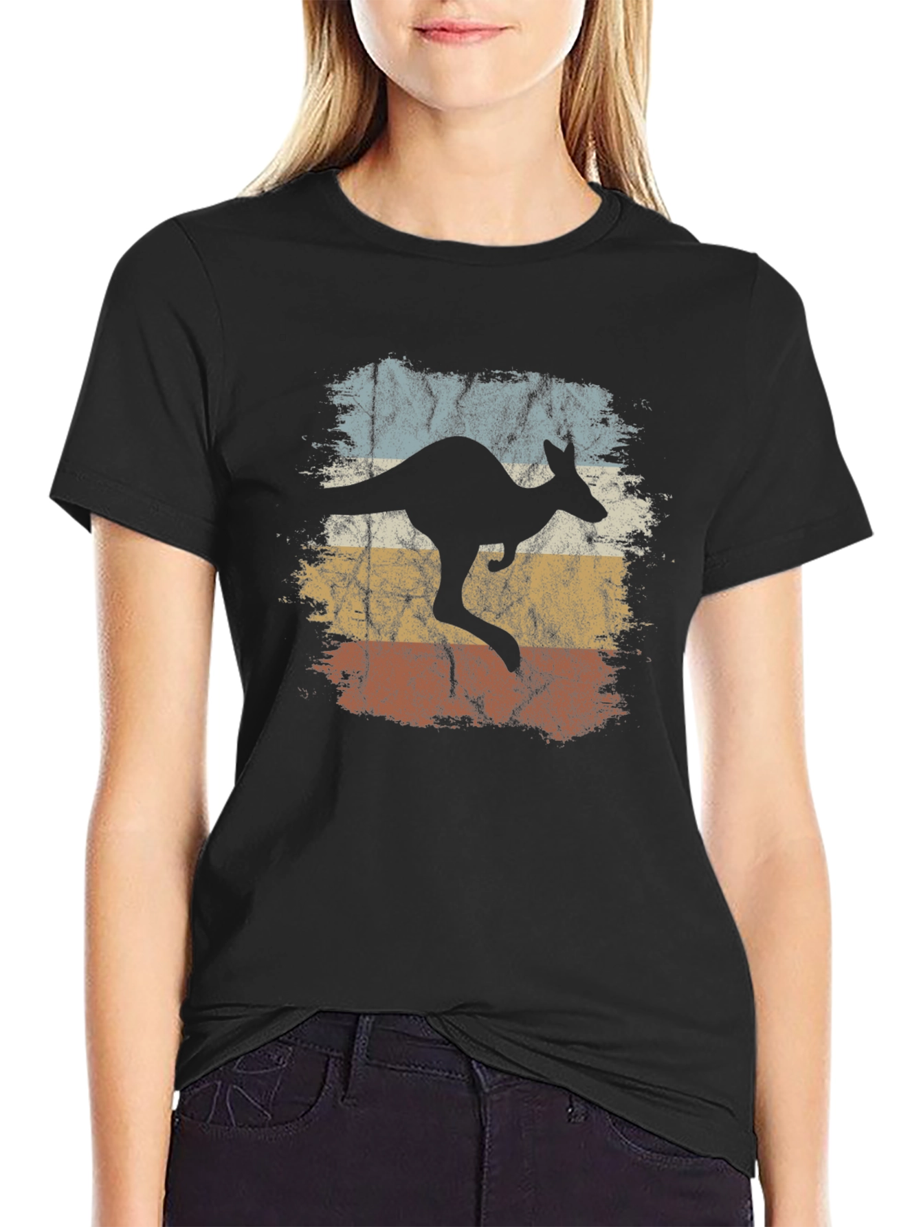 Retro Kangaroo Graphic T-Shirt - Vintage Style Tee
