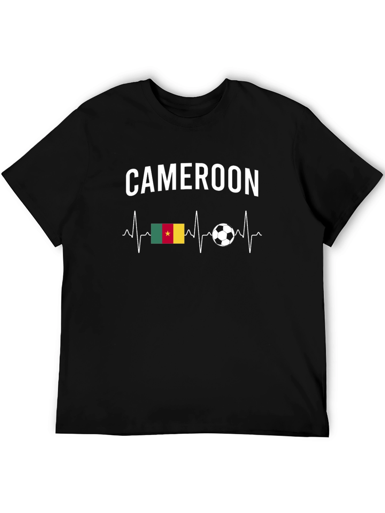 Cameroon Soccer Fan T-Shirt - Heartbeat Design