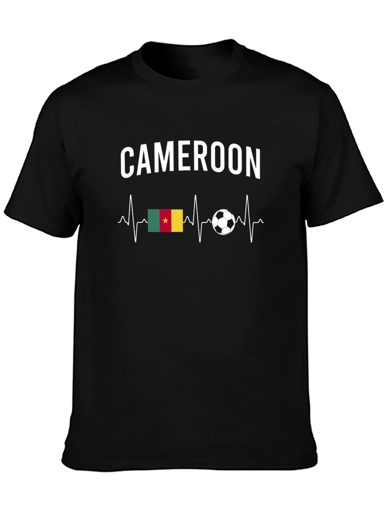 Cameroon Soccer Fan T-Shirt - Heartbeat Design