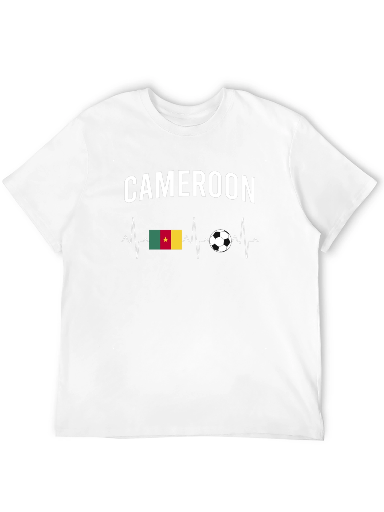 Cameroon Soccer Fan T-Shirt - Heartbeat Design