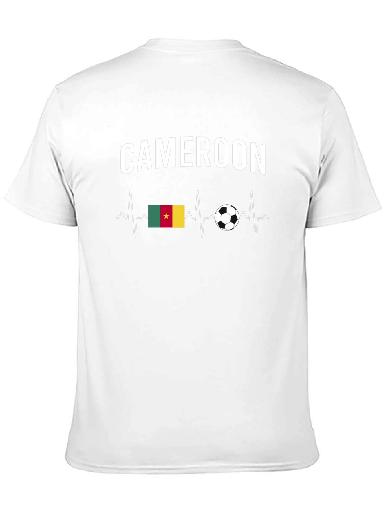Cameroon Soccer Fan T-Shirt - Heartbeat Design