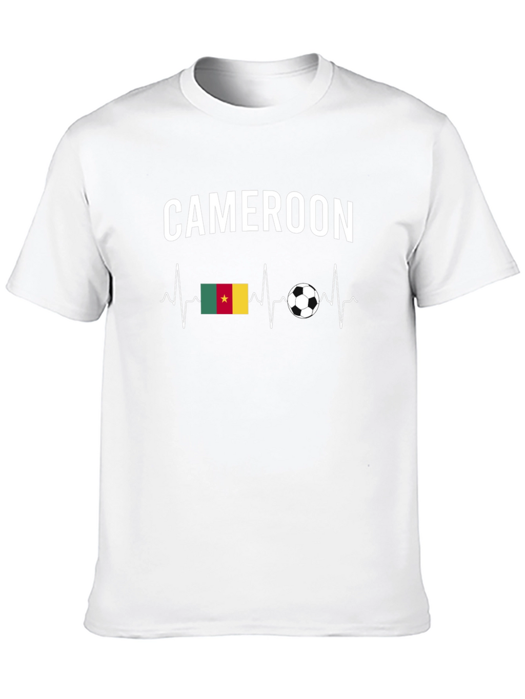 Cameroon Soccer Fan T-Shirt - Heartbeat Design