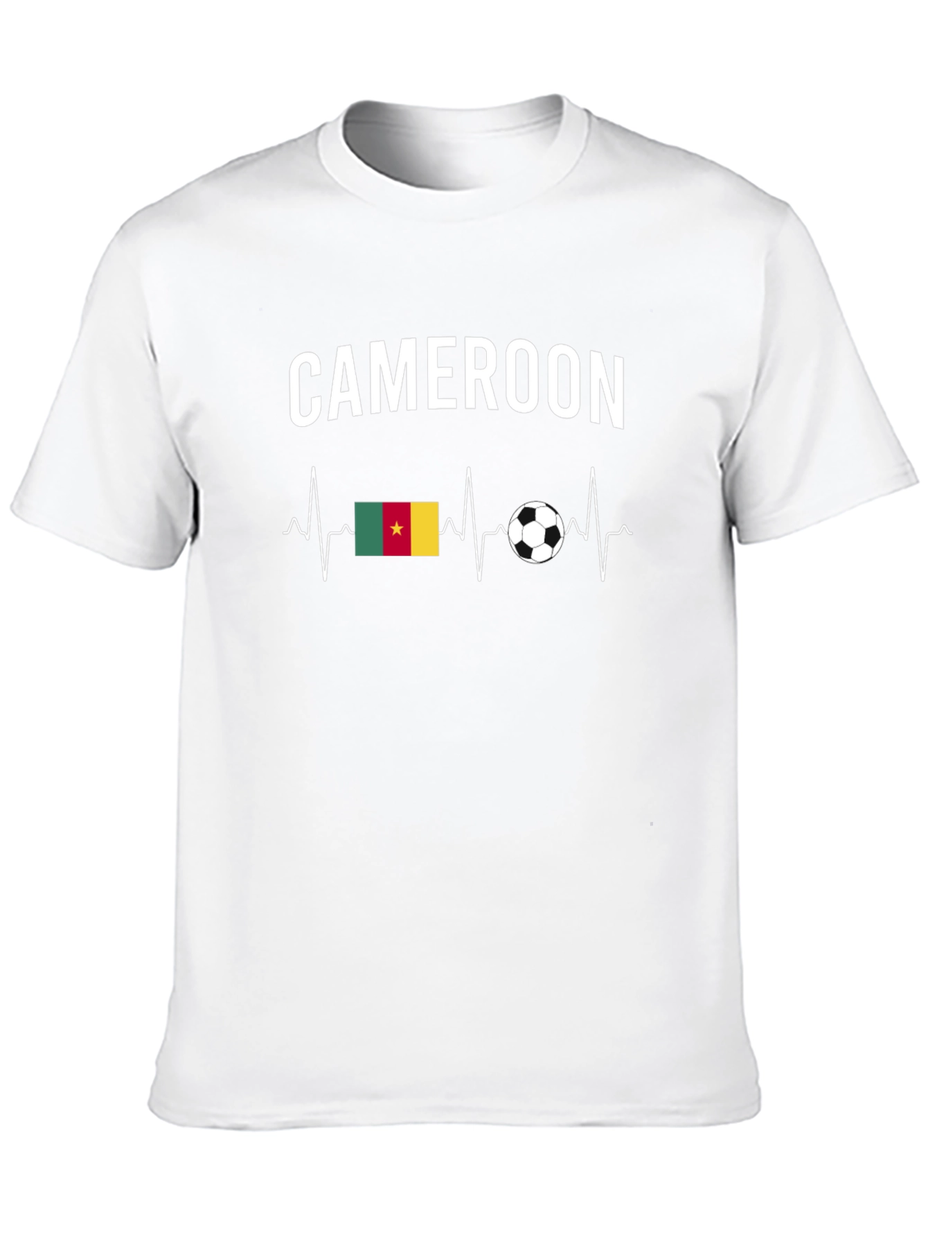 Cameroon Soccer Fan T-Shirt - Heartbeat Design