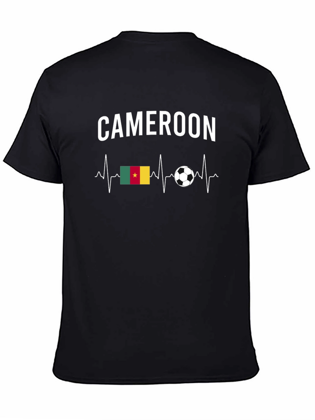 Cameroon Soccer Fan T-Shirt - Heartbeat Design