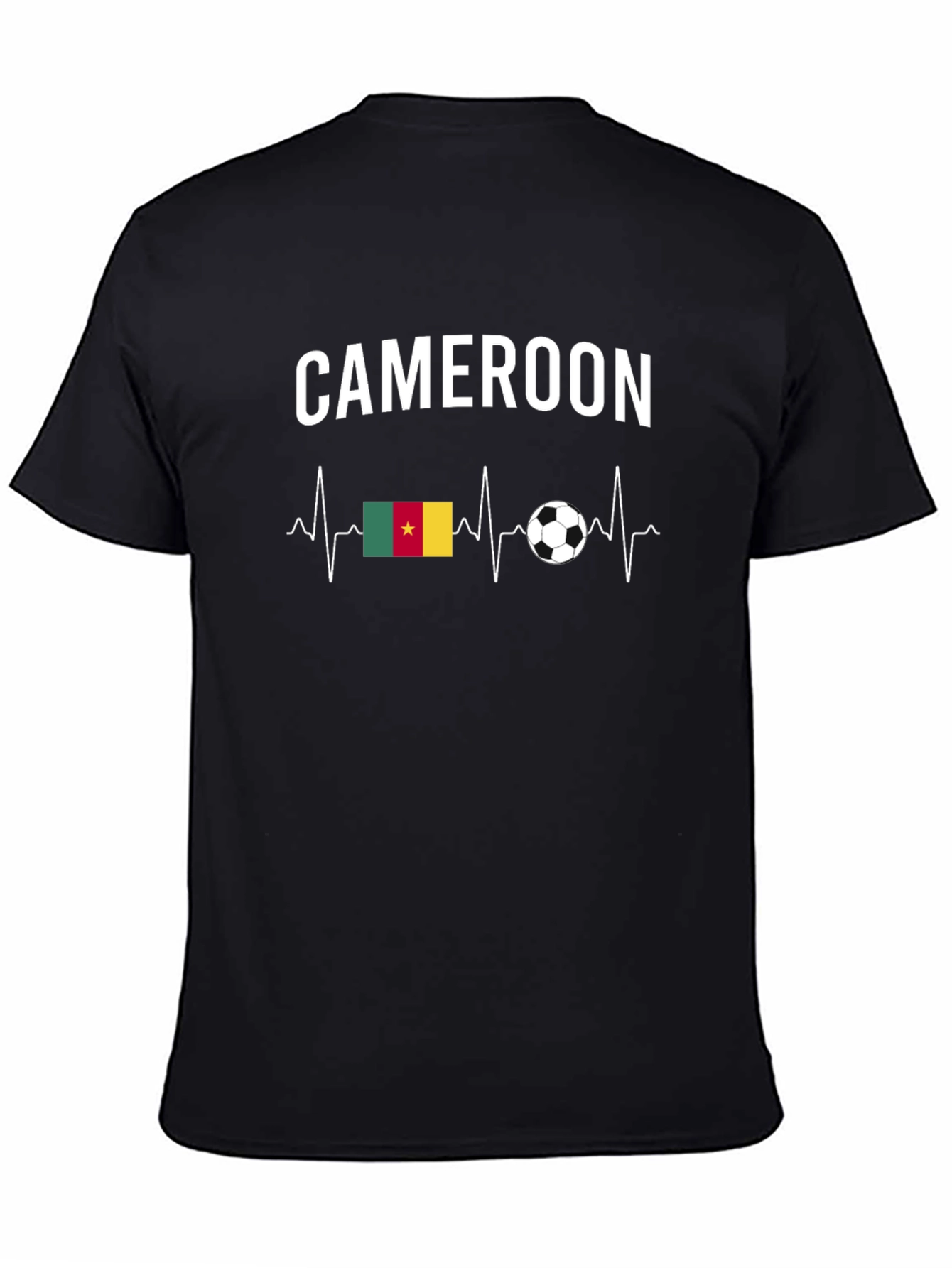 Cameroon Soccer Fan T-Shirt - Heartbeat Design