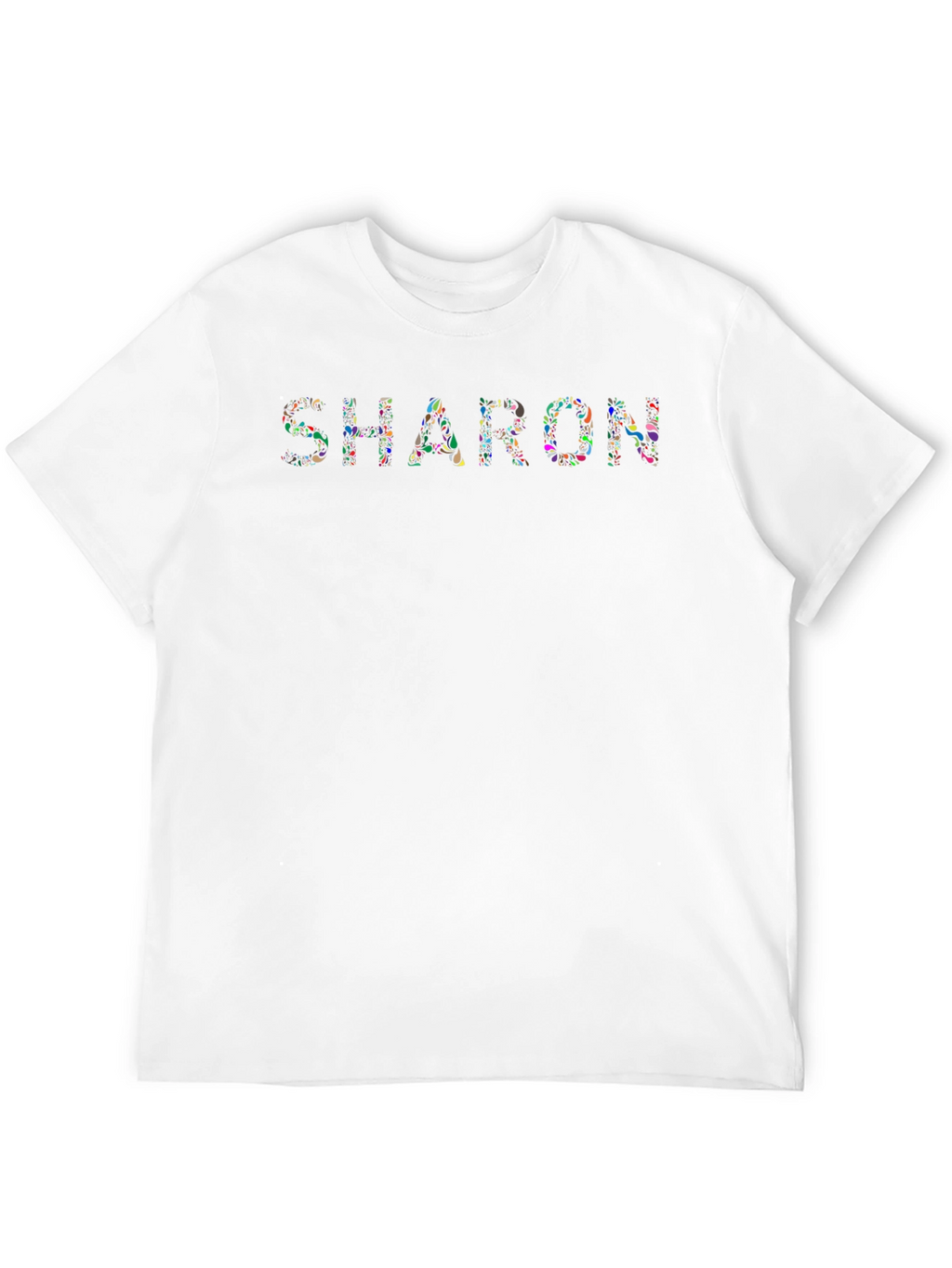 Custom Sharon Floral Print Black T-Shirt