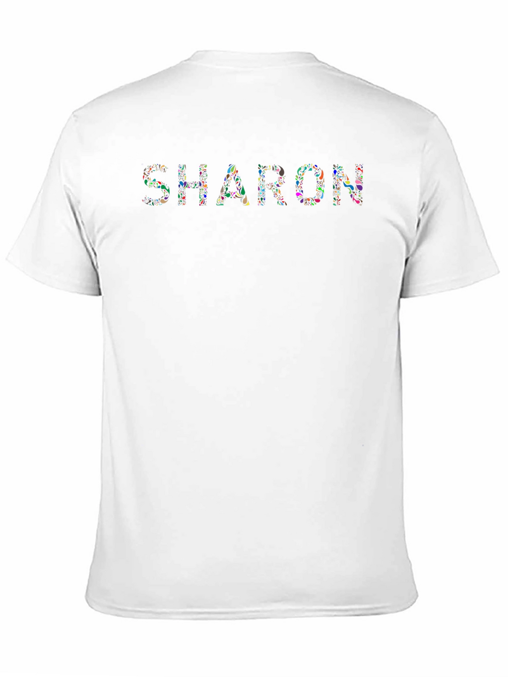 Custom Sharon Floral Print Black T-Shirt