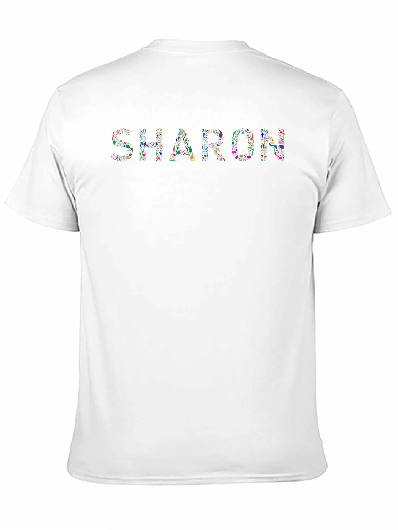 Custom Sharon Floral Print Black T-Shirt