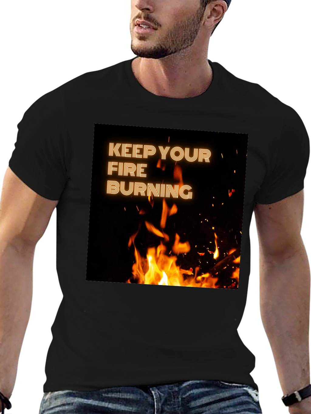 Keep Your Fire Burning Black T-Shirt