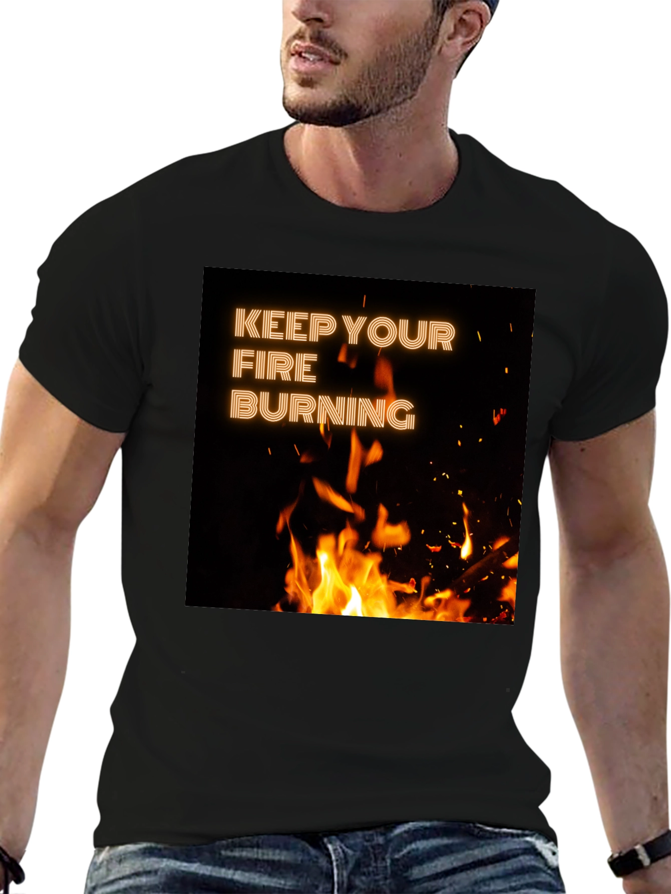 Keep Your Fire Burning Black T-Shirt
