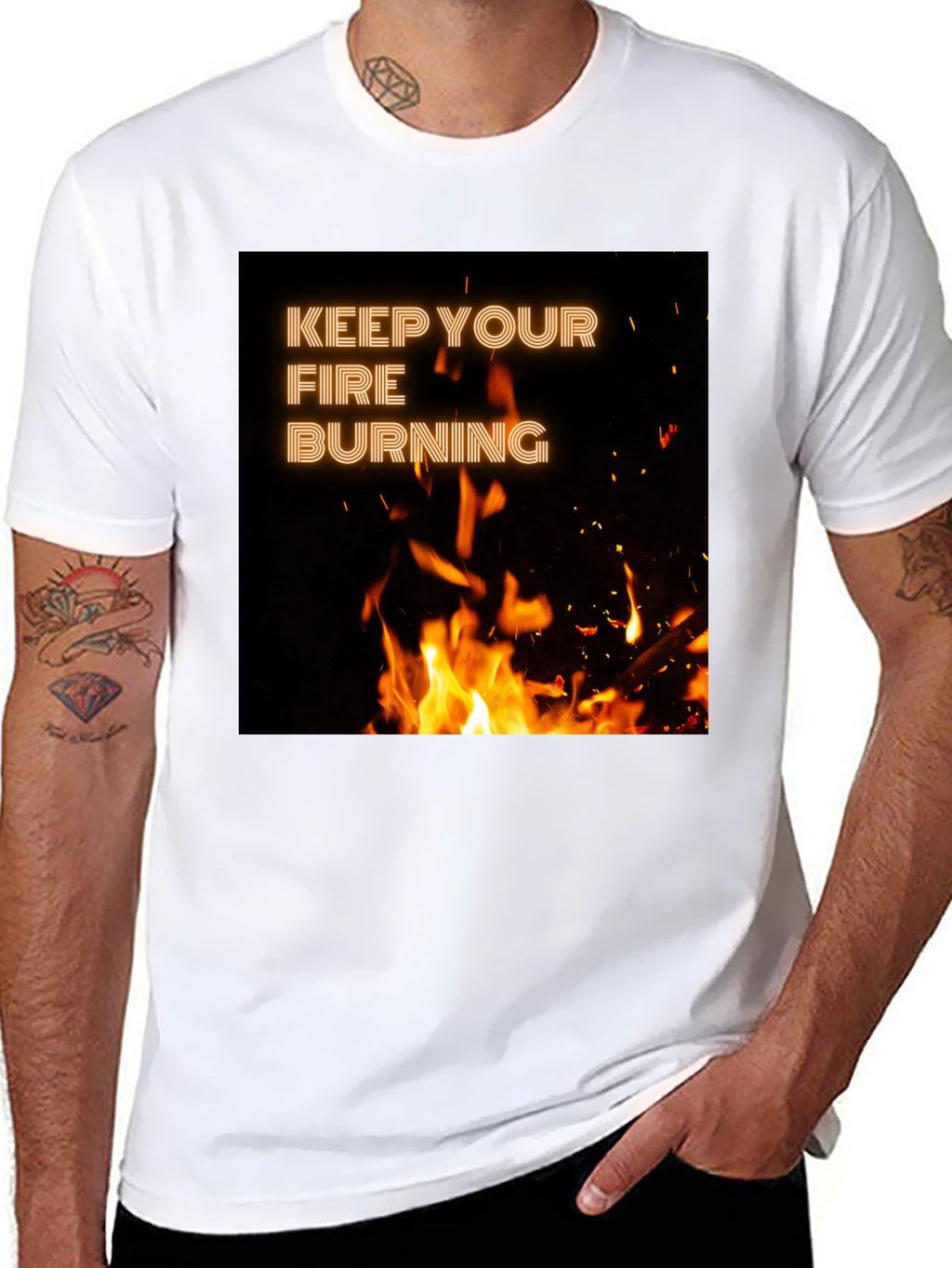 Keep Your Fire Burning Black T-Shirt