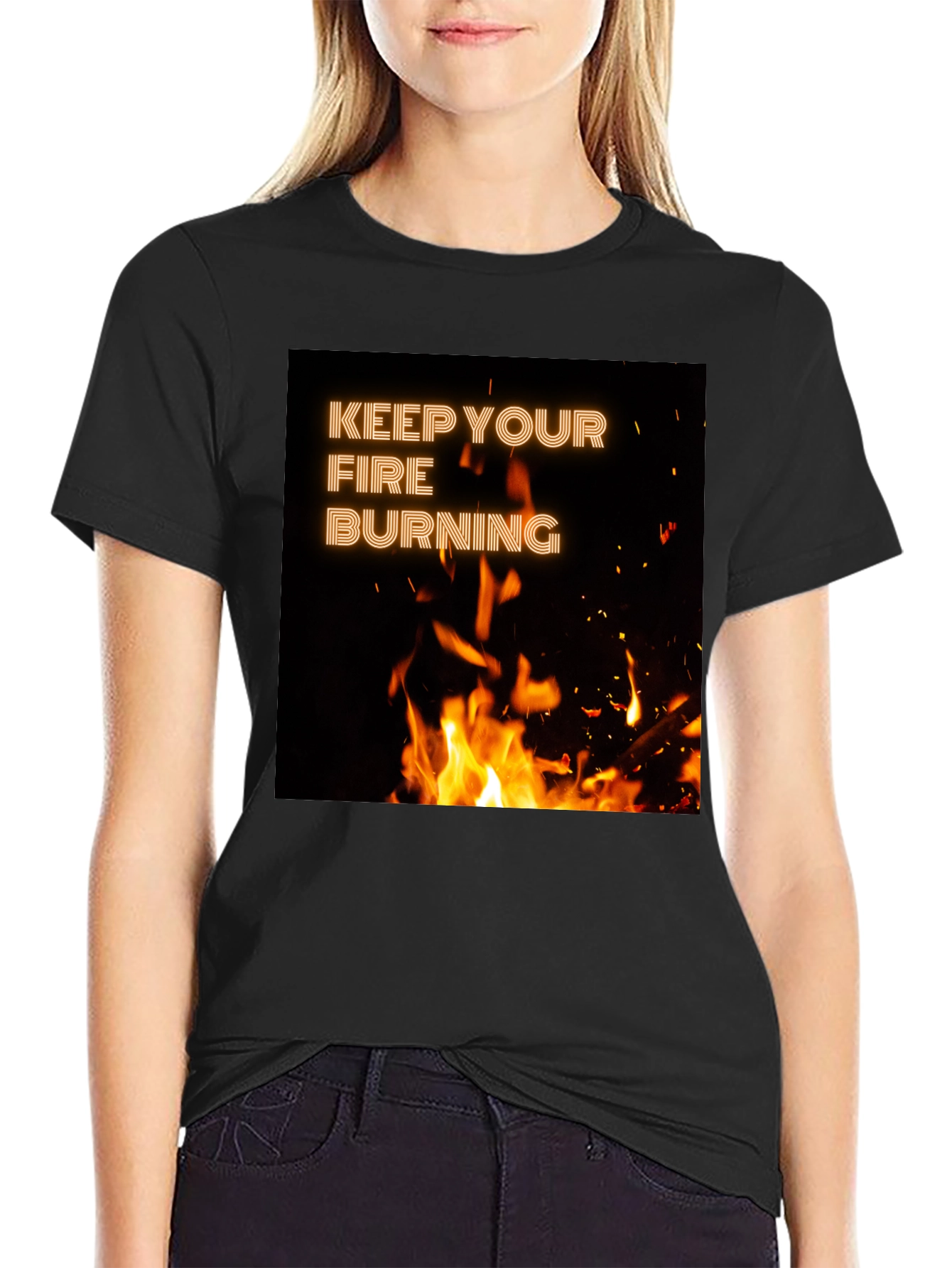 Keep Your Fire Burning Black T-Shirt