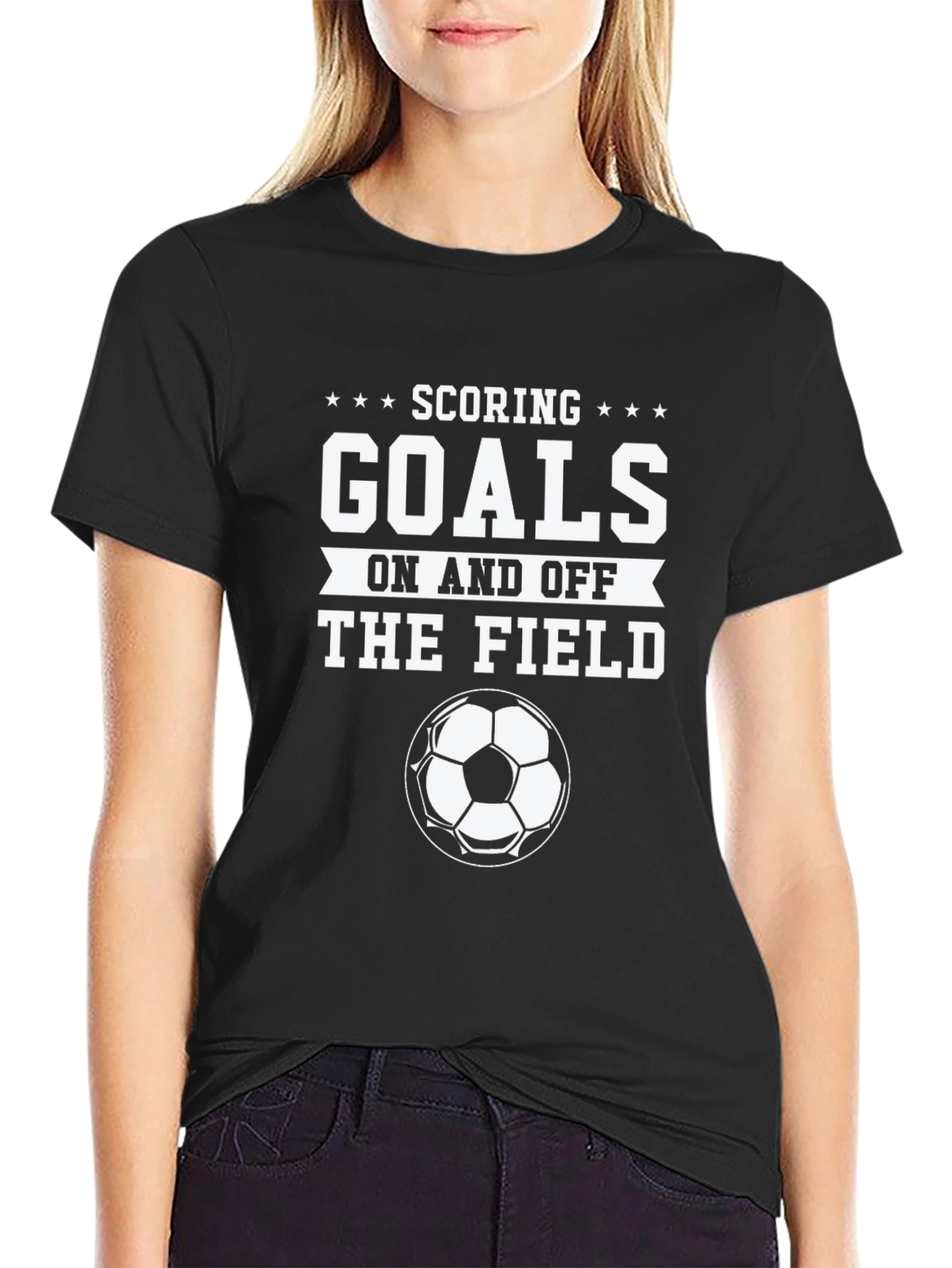 Scoring Goals Soccer T-Shirt - Black