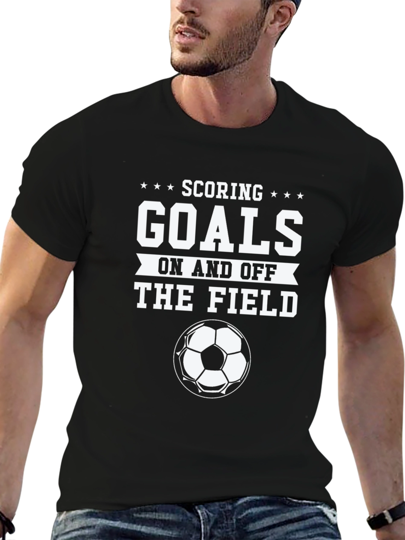 Scoring Goals Soccer T-Shirt - Black