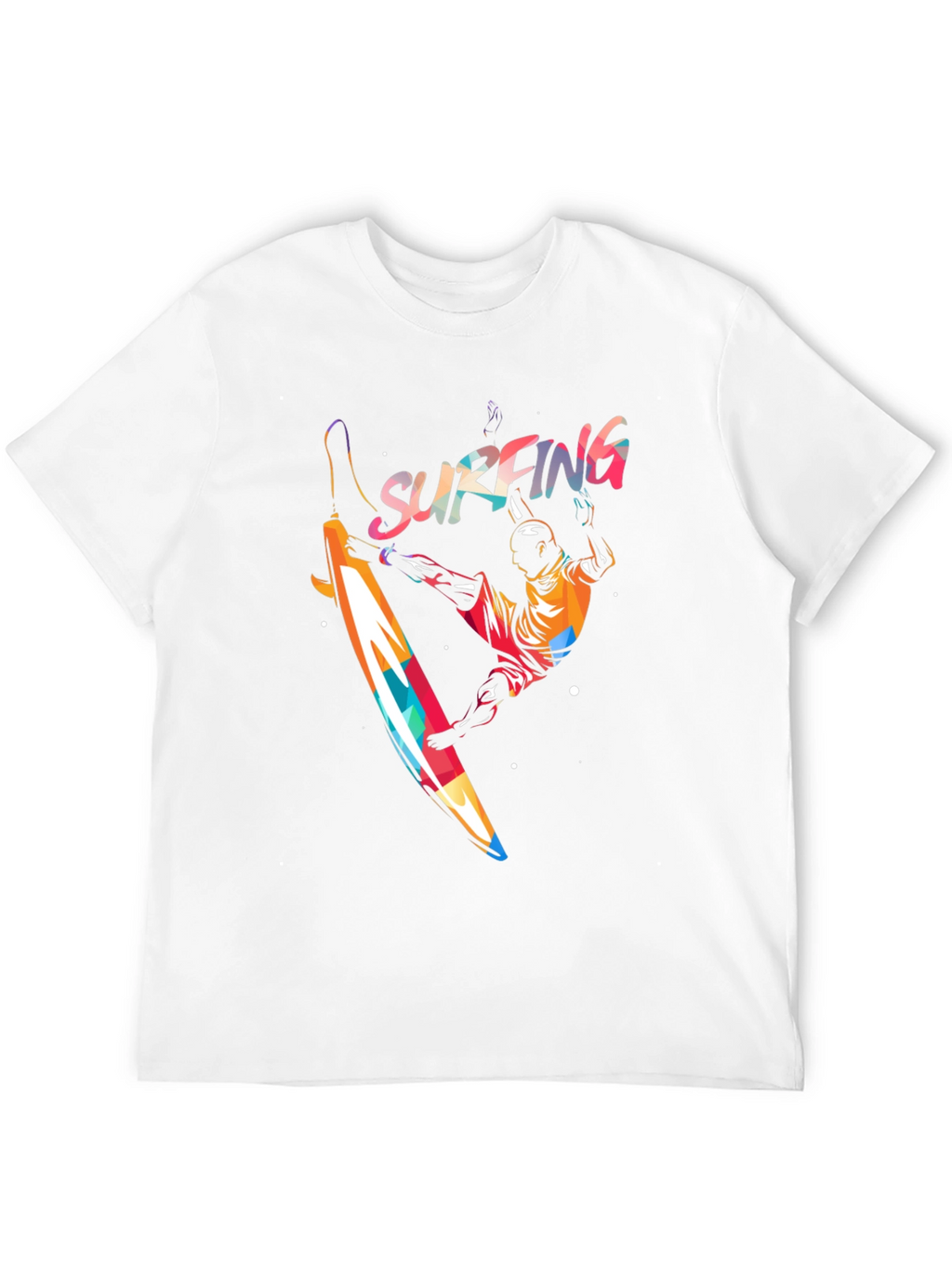 Surfing Graphic Print T-Shirt - Mens Black Tee