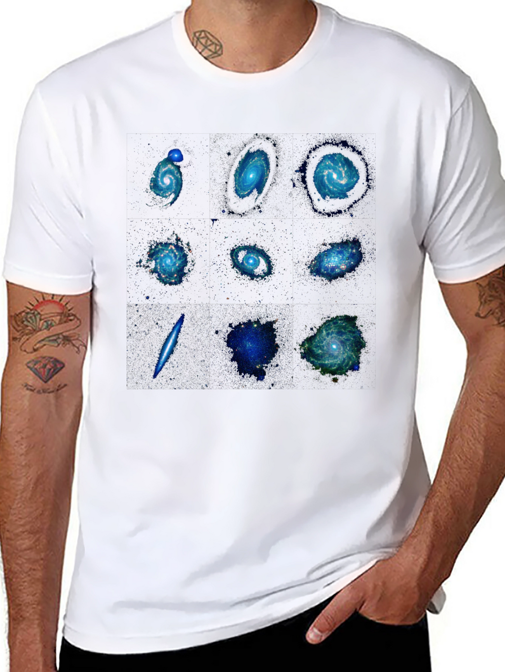 Galaxy Print Black T-Shirt - Space Design