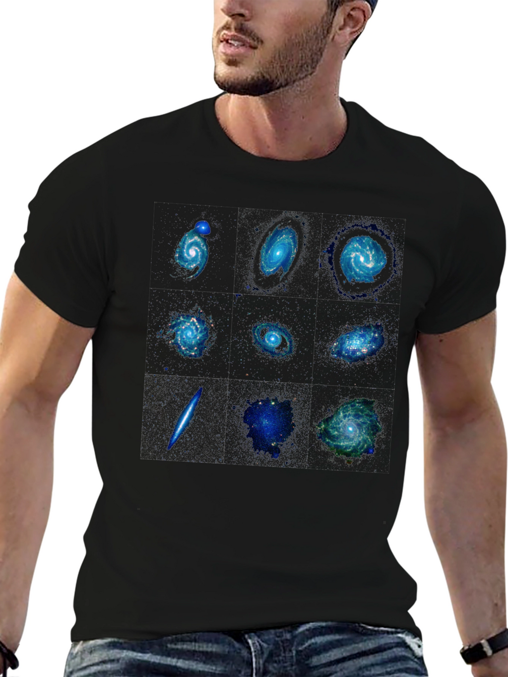 Galaxy Print Black T-Shirt - Space Design