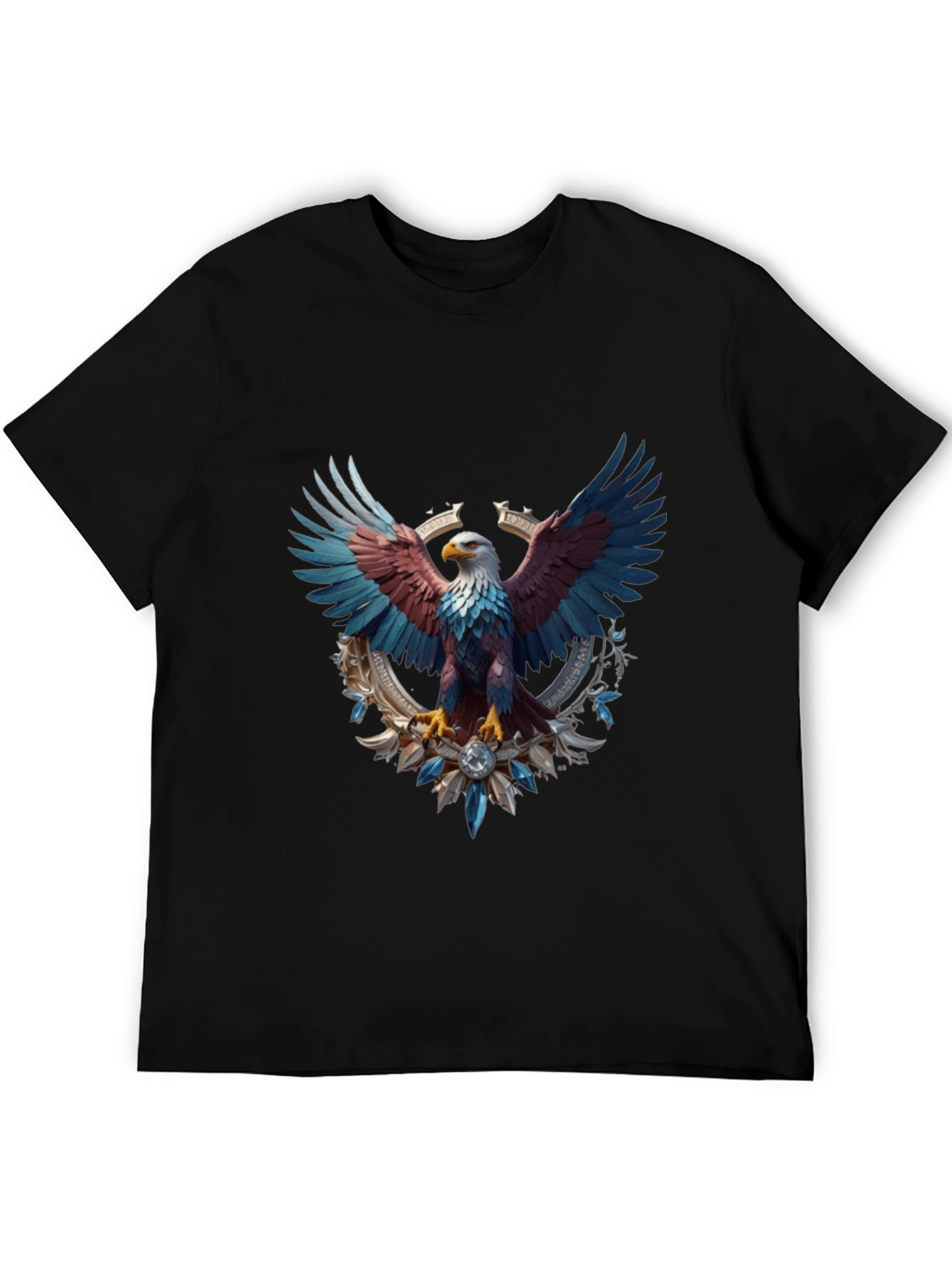 Patriotic Eagle Graphic Tee - Black