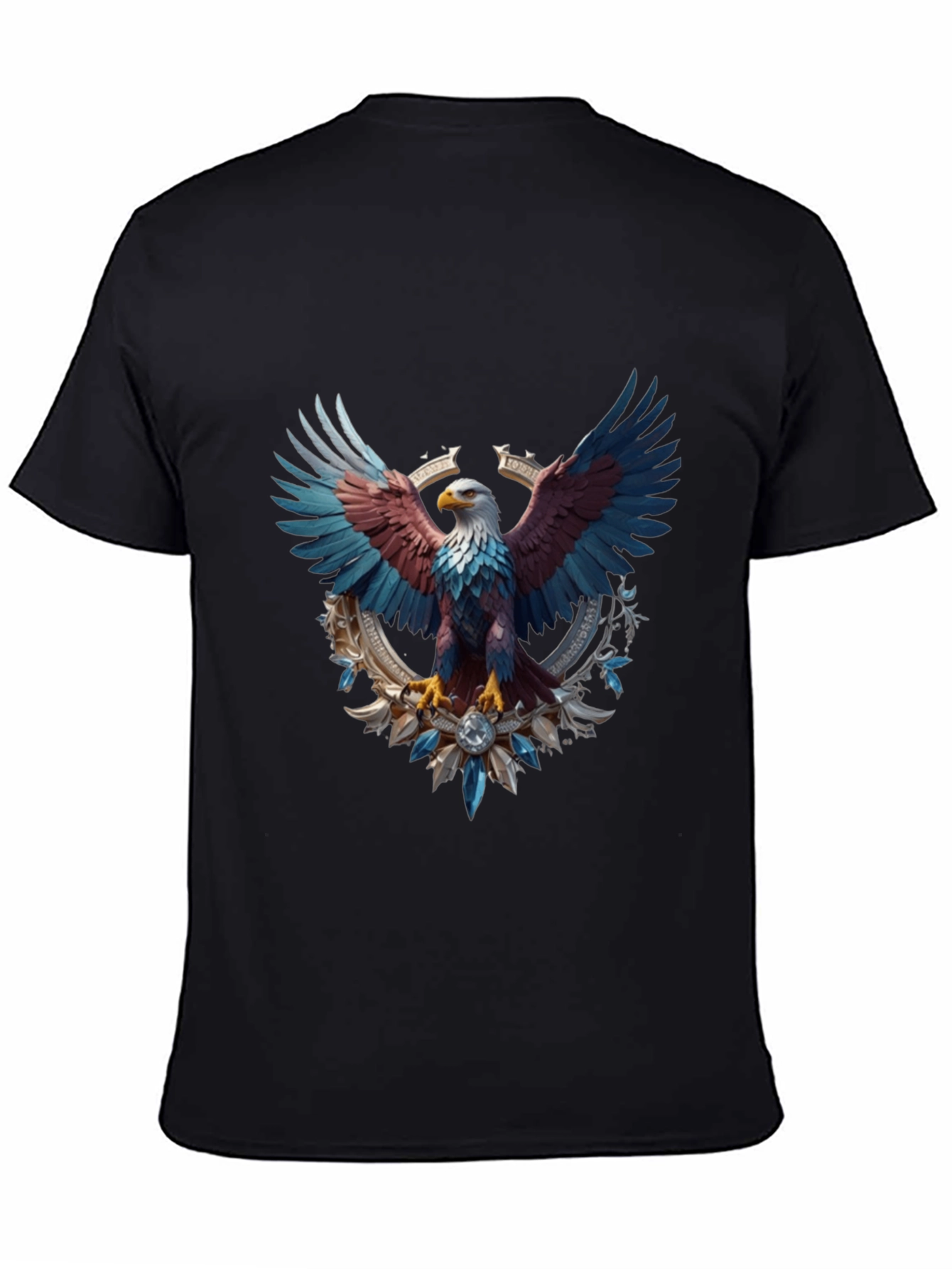 Patriotic Eagle Graphic Tee - Black