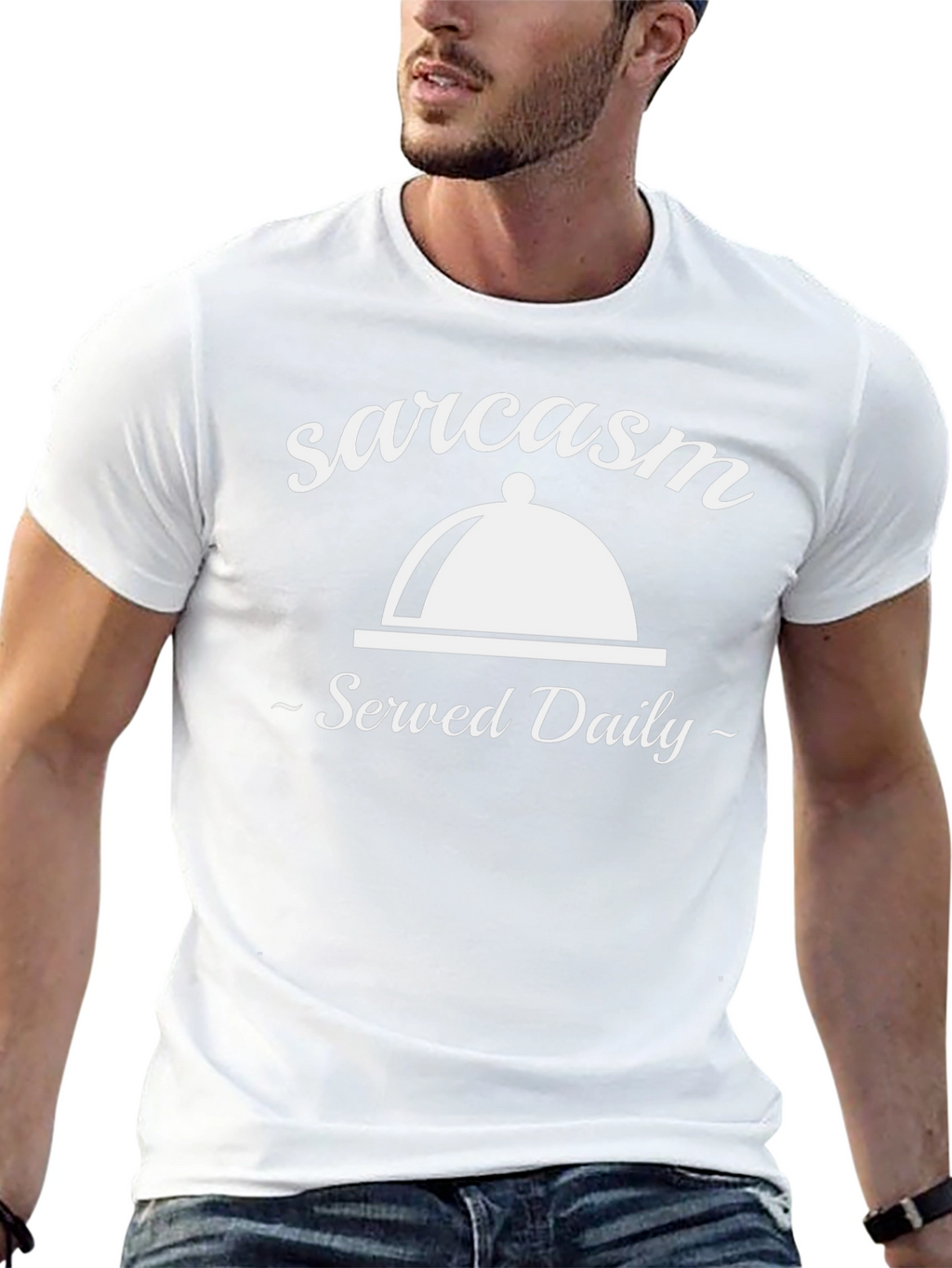 Sarcasm Served Daily Graphic Tee - Black T-Shirt