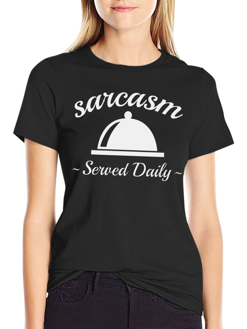 Sarcasm Served Daily Graphic Tee - Black T-Shirt