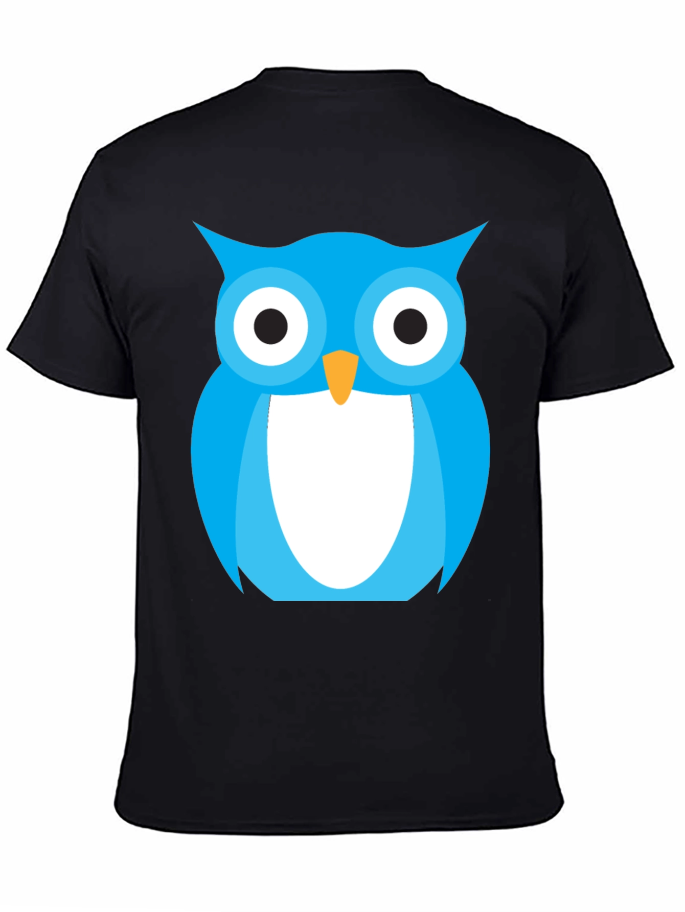 Blue Owl Graphic Tee - Stylish Black Cotton T-Shirt