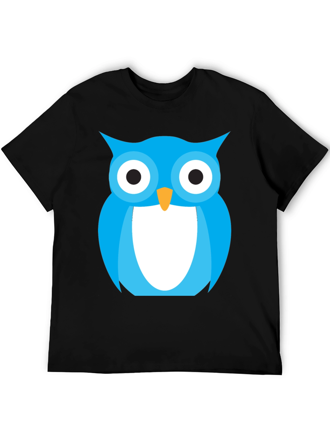 Blue Owl Graphic Tee - Stylish Black Cotton T-Shirt