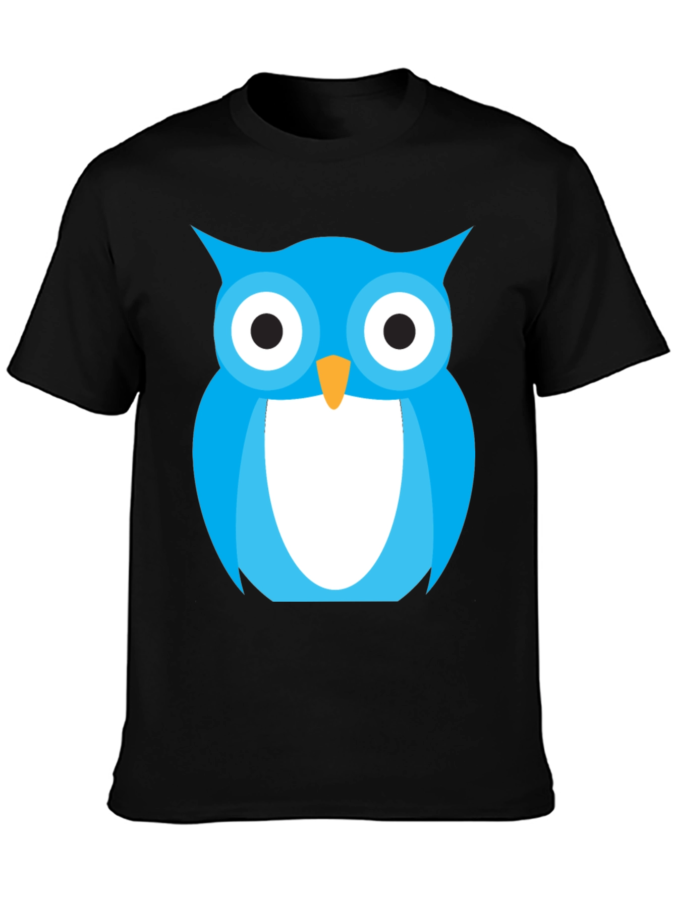 Blue Owl Graphic Tee - Stylish Black Cotton T-Shirt