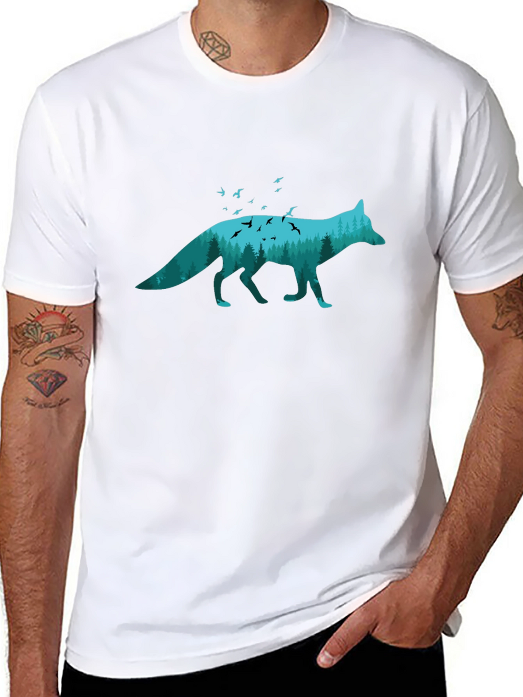 Nature Fox Graphic Tee - Unique Wildlife Shirt