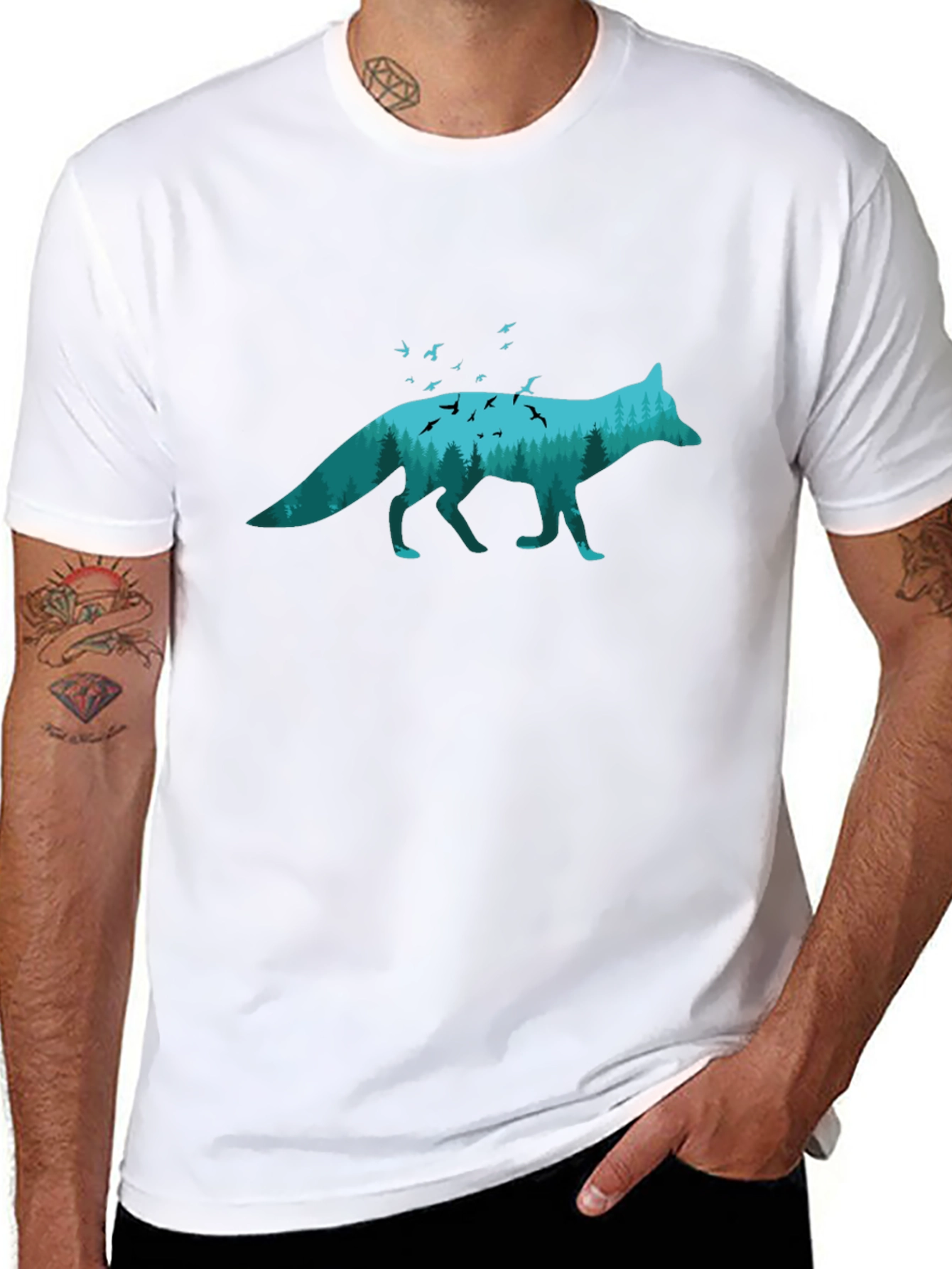 Nature Fox Graphic Tee - Unique Wildlife Shirt