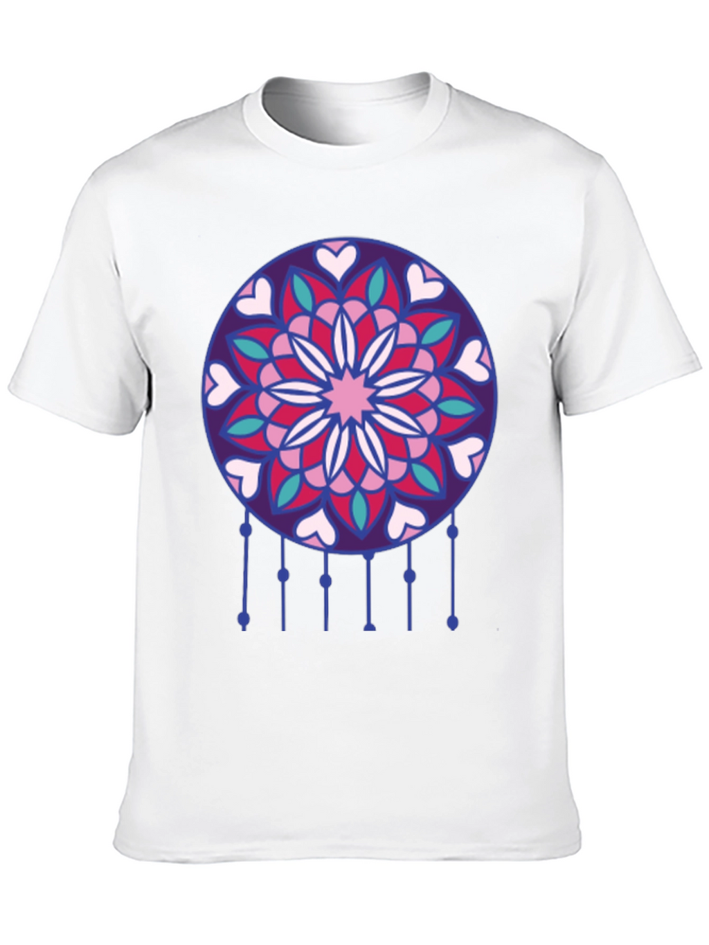 Dreamcatcher Heart Mandala Black T-Shirt