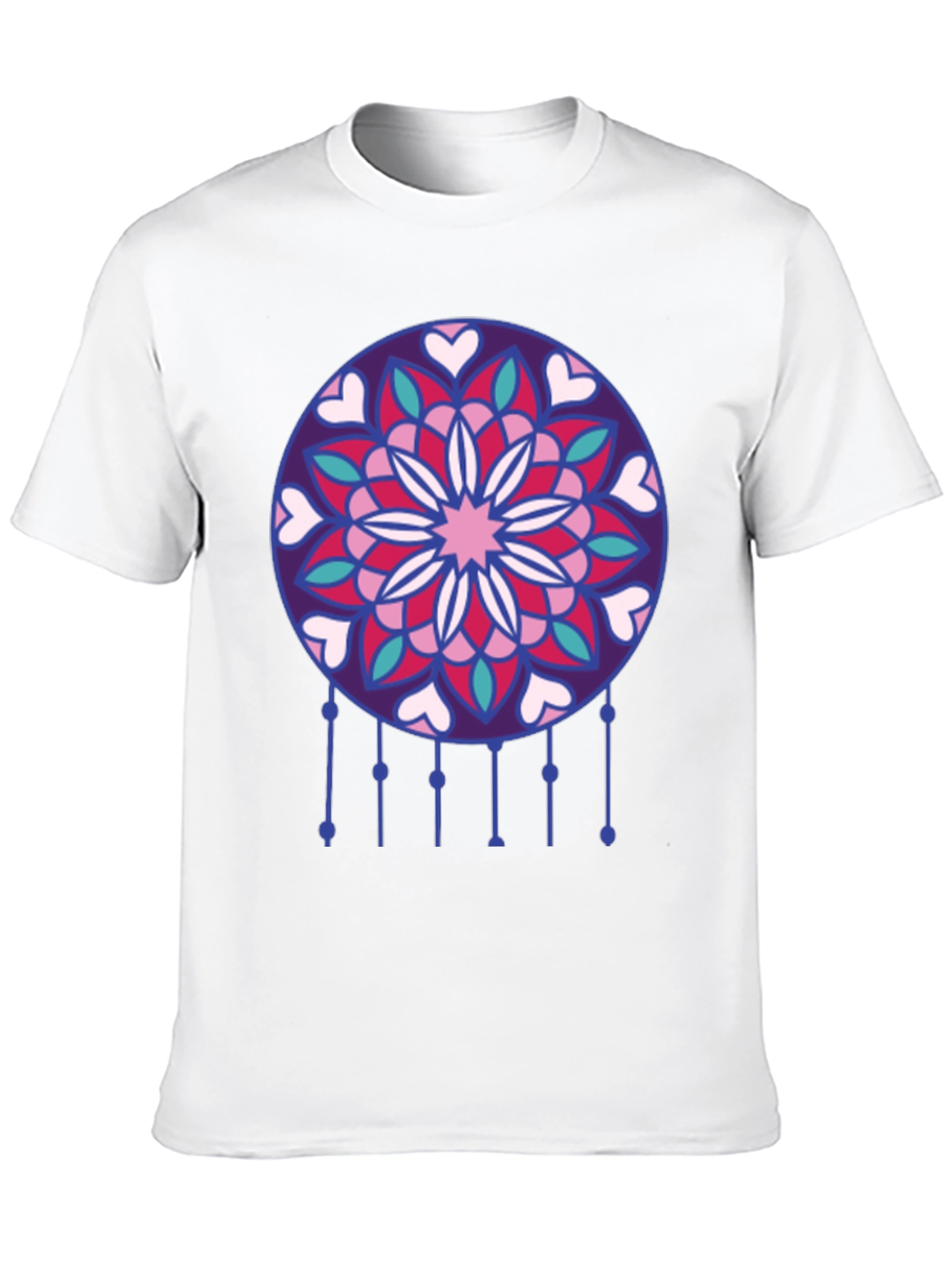 Dreamcatcher Heart Mandala Black T-Shirt