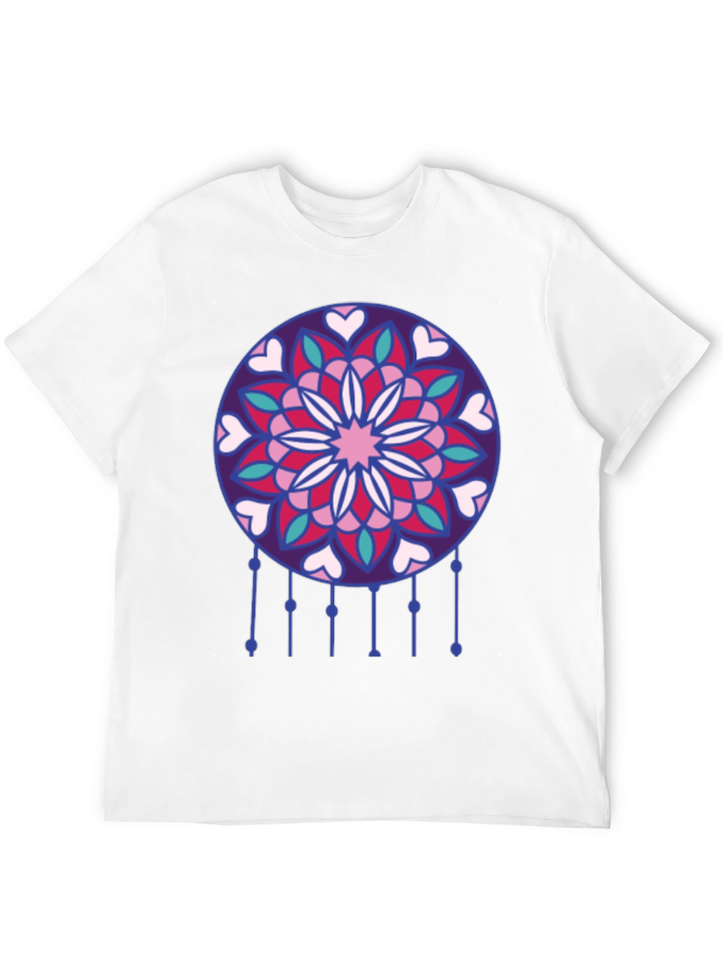 Dreamcatcher Heart Mandala Black T-Shirt