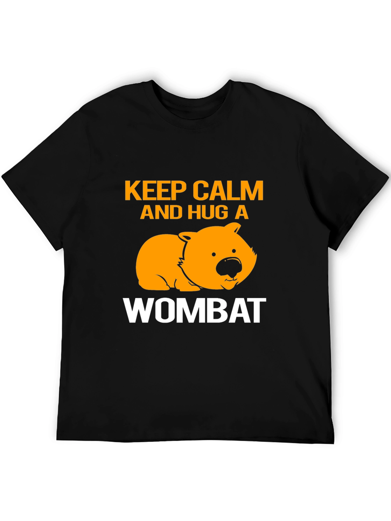 Keep Calm and Hug a Wombat Black T-Shirt
