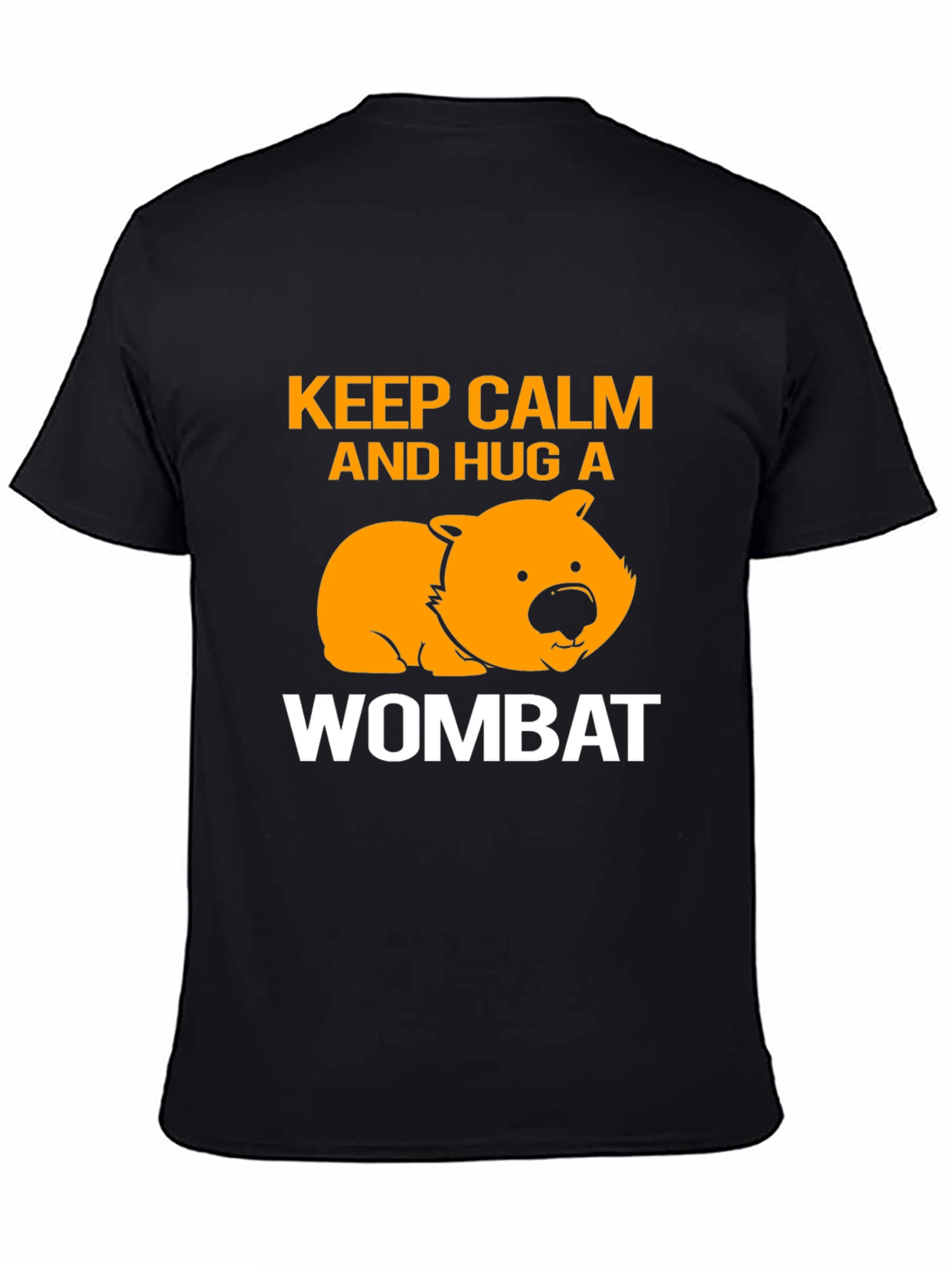 Keep Calm and Hug a Wombat Black T-Shirt