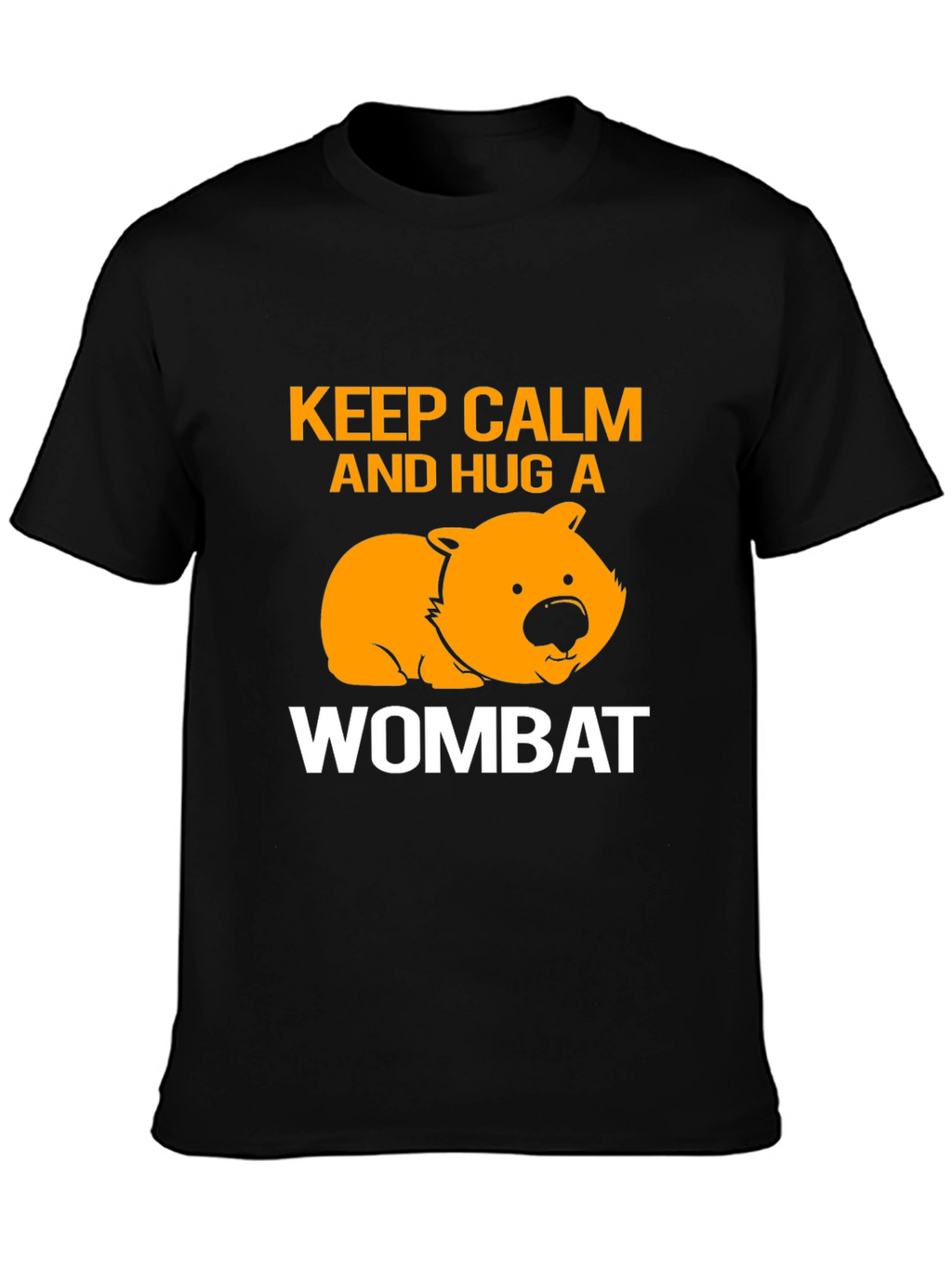Keep Calm and Hug a Wombat Black T-Shirt