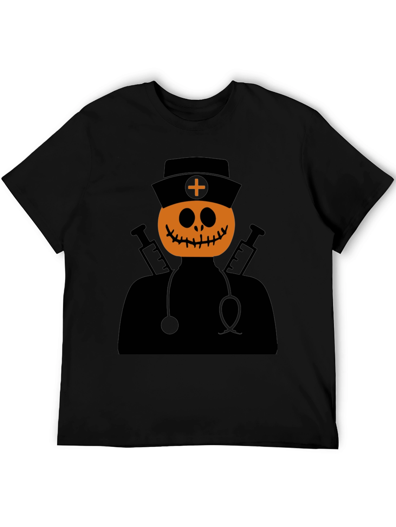 Halloween Pumpkin Nurse T-Shirt - Spooky Season Apparel