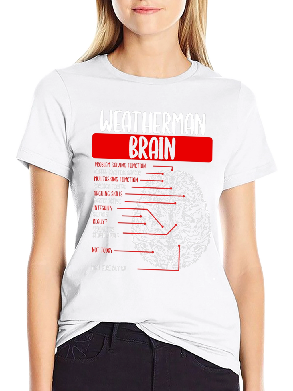 Weatherman Brain Anatomy Funny T-Shirt