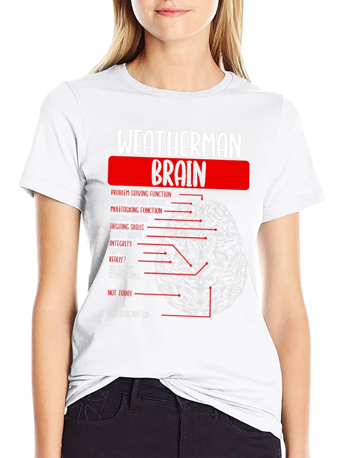 Weatherman Brain Anatomy Funny T-Shirt