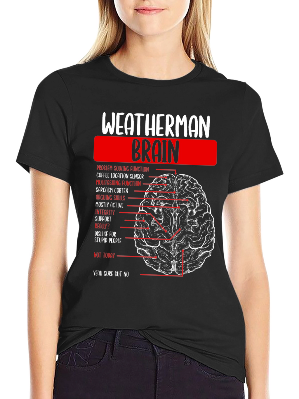 Weatherman Brain Anatomy Funny T-Shirt