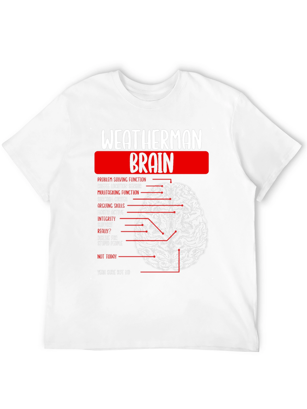 Weatherman Brain Anatomy Funny T-Shirt